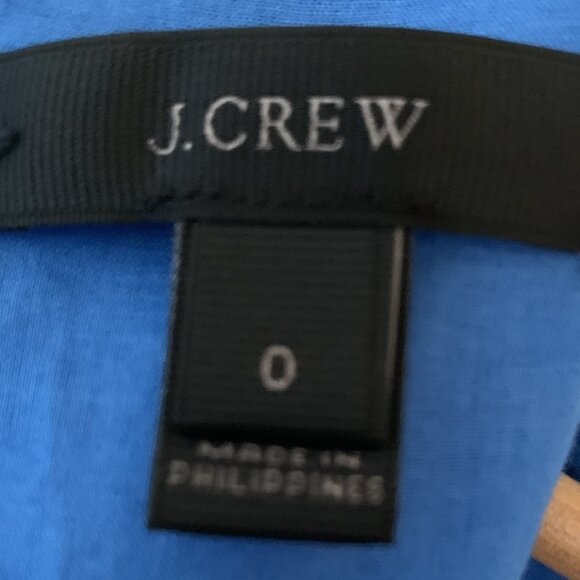 J.Crew Blue Cotton Poplin Wrap Dress Size 0 - Picture 5 of 10